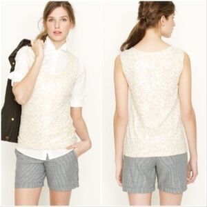 J Crew HEATHERED SEQUIN TANK Ivory S
